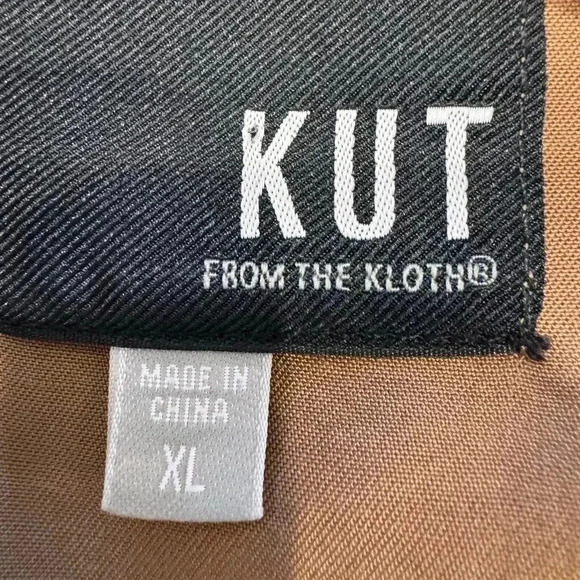 Kut From The Kloth Zinnia Shirt Patch Pocket Button Down Brown Size XL - Picture 3 of 8